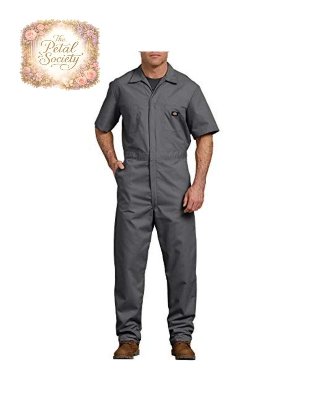 Men's Short Sleeve Work Coverall Zipper Front Uniform Overall Mechanic